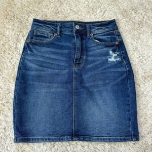 American Eagle Womens Denim  Mom Pencil Skirt size 0